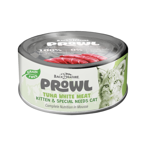 Back2Nature - Prowl #CP010 Kitten & Special Needs Cat ((Tuna White Meat)) in Mousse Grain Free 白肉吞拿魚貓罐 幼貓慕絲 無穀物主食罐 70g